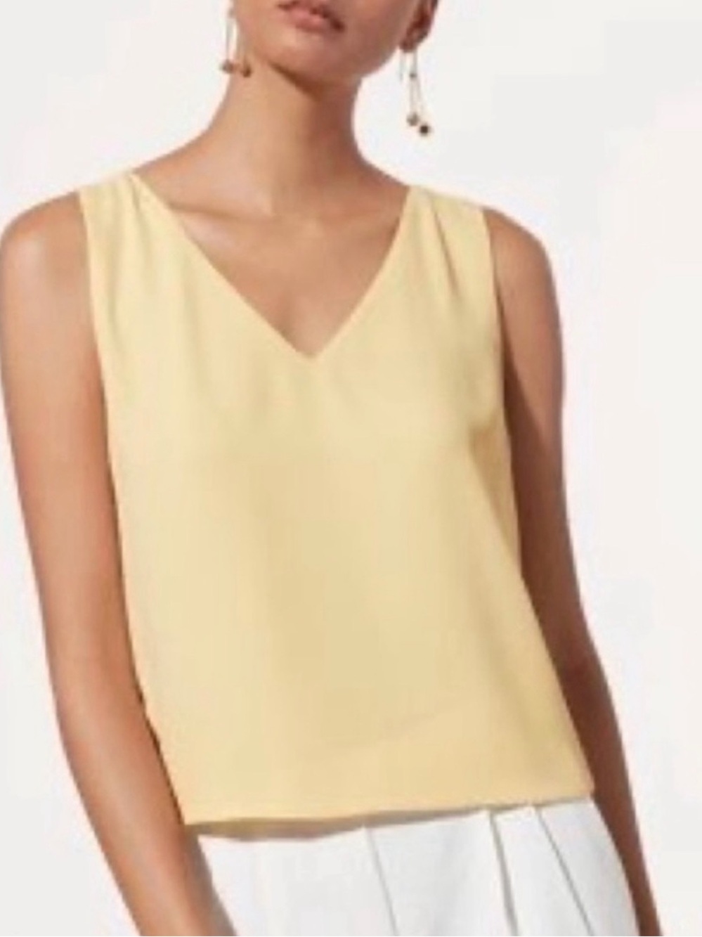 Babaton Murphy Softest Yellow V-Neck Sleeveless Camisole - Small